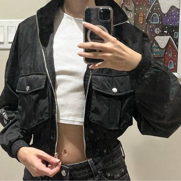 BERSHKA / crop jacket in color black - Picture 1 of 7